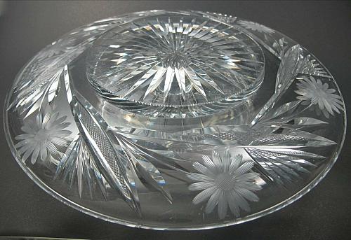 American Brilliant Period hand Cut Glass chip n dip