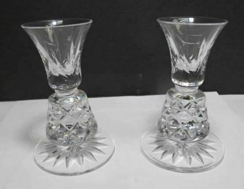 Cut Glass Charleston pair candle sticks Lenox USA , crystal