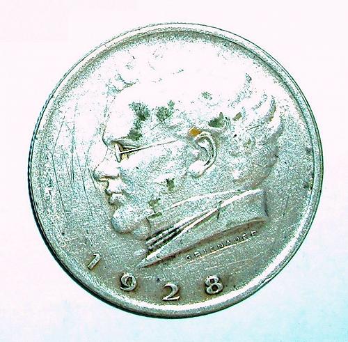 Austria Silver coin 2 Schilling, 1928, Centennial - Death of Franz Schubert