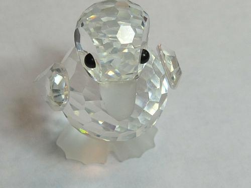 Swarovski mini duck crystal signed black eyes