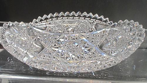 ABP Cut glass oval dish flashy for