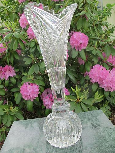 American Brilliant Period Cut Glass paperweight vase