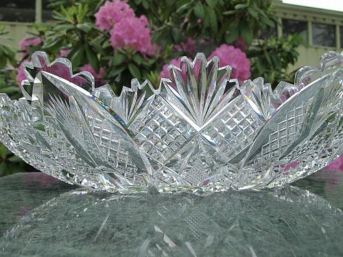 ABP Crystal Cut Glass Oval Bowl