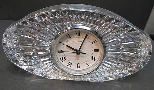 Signed Waterford crystal large oval clock