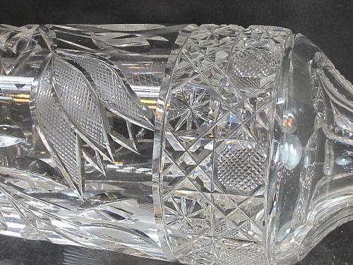 Cut glass decanter Hand cut abp Antique