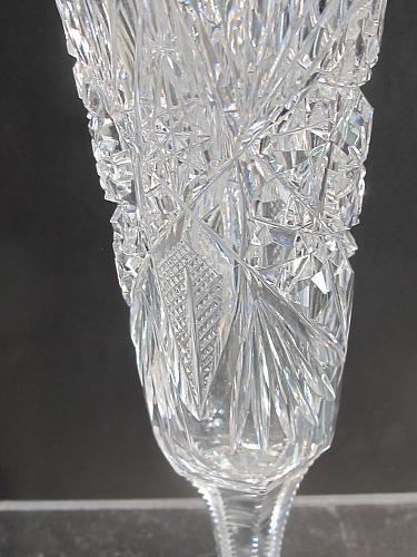 Champagne American Brilliant Period hand Cut Glass blown