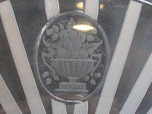 Signed Hawkes Millicent serving dish with sterling silver handle hand Cut mouth