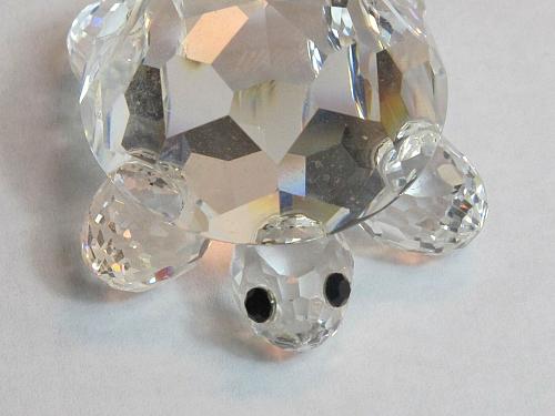 Swarovski turtle crystal signed black eyes