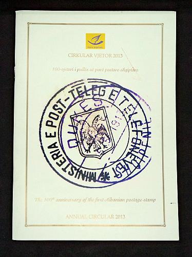 Annual Circular Booklet Year 2013 of Albania Stamps. Albanian & English language