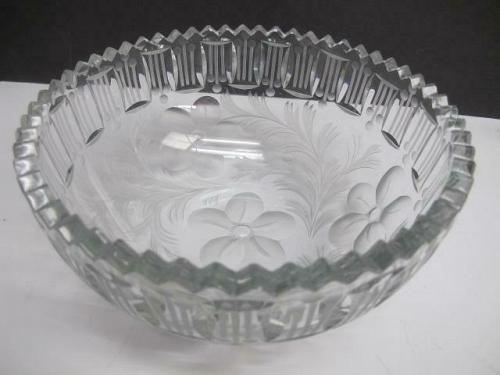 ABP cut glass bowl American brilliant blown blank intaglio