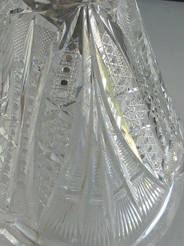 Cut Glass crystal lamp 2 part Antique ABP frosted shade