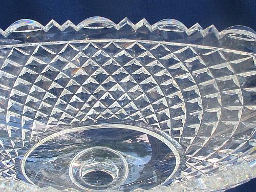 Signed Waterford oval pedestal bowl / center piece Hand cut in Ireland