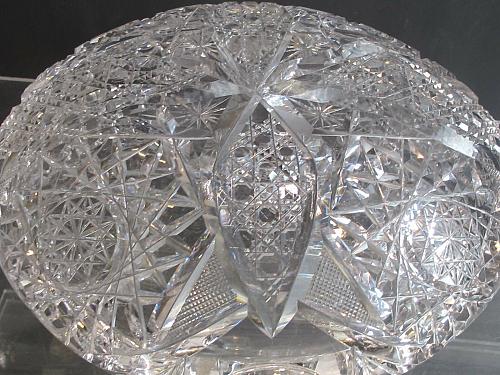Hand Cut Glass 2 handled bowl abp
