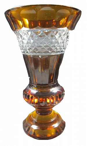 Cut glass vase AMBER dark
