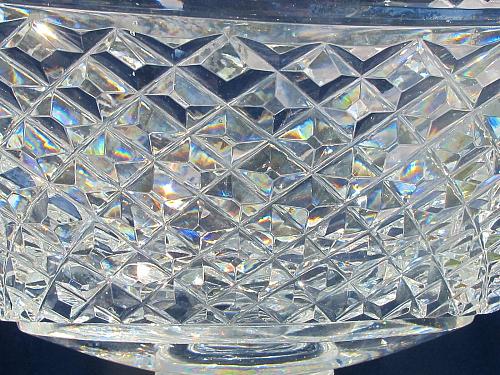 Signed Waterford oval pedestal bowl / center piece Hand cut in Ireland