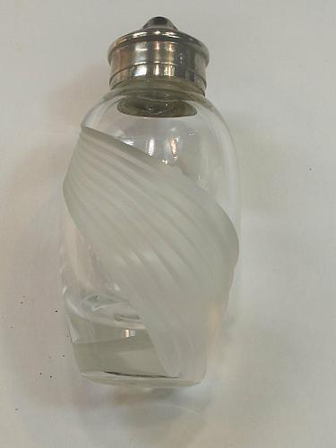 Cut Glass salt pepper Lenox USA crystal Windswept Signed