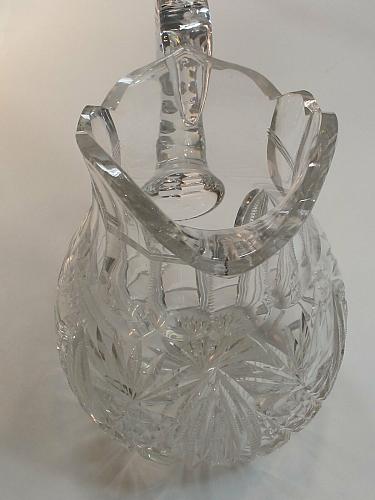 Signed Hoare Pitcher American Brilliant Period Cut Glass Antique