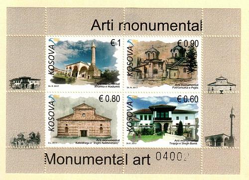 Kosovo Stamps 2017. Monumental Art, Religious. Set Sheet MNH