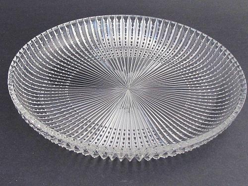 Hand Cut 24% lead crystal large tray signed O'Rourke