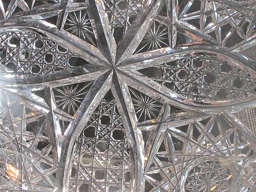 Hand Cut Glass 2 handled bowl abp