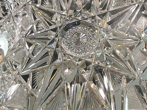 ABP American Brilliant Period Cut Glass Rectangle tray Antique 14"