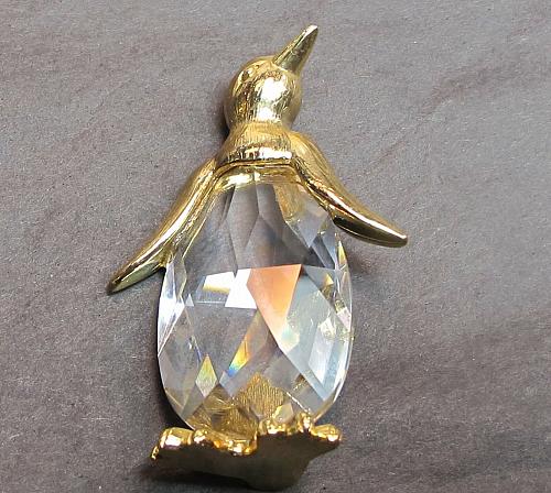 Swarovski crystal brass Penguin figurine
