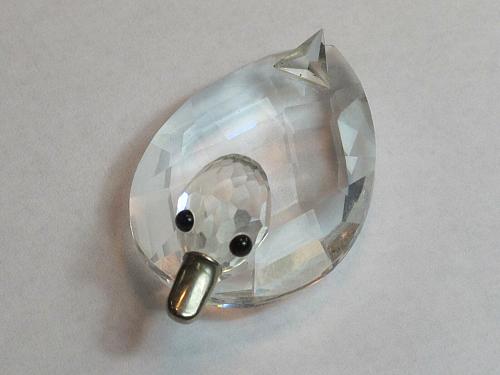 Swarovski duck crystal signed silver beak black eyes
