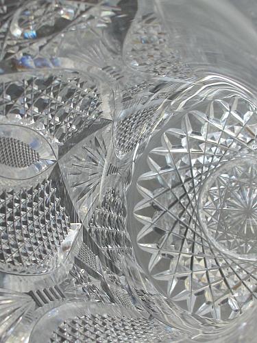 Cut Glass crystal lamp 2 part Antique ABP frosted shade