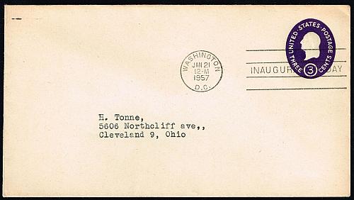 Dwight D. Eisenhower Inauguration Day Cover |USACVRLOT-17XDP