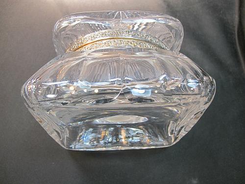 ABP Crystal Cut Glass covered square dresser box