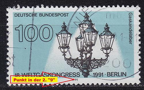 GERMANY BUND [1991] MiNr 1538 F16 ( O/used ) [01] Plattenfehler