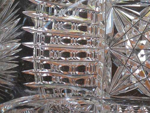 Signed Fry Trojan Oval bowl American Brilliant Period Cut Glass Antique