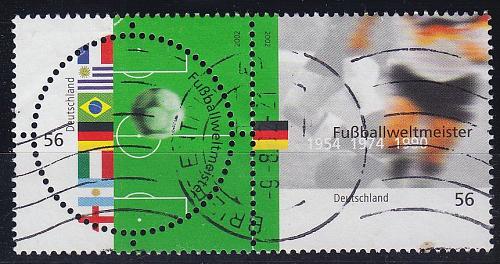 GERMANY BUND [2002] MiNr 2258+59 ( O/used ) Fußball 2er