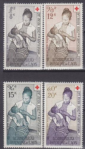 LAOS [1958] MiNr 0081-84 ( **/mnh ) Rotes Kreuz