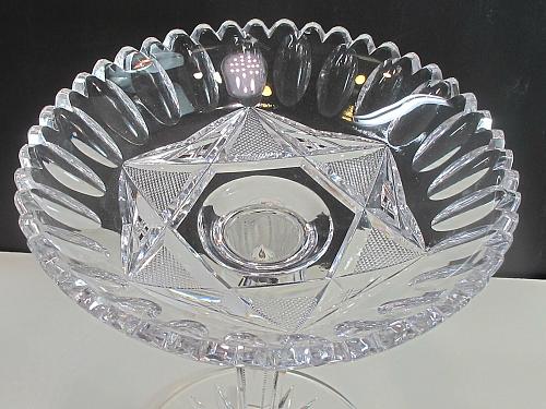 American Brilliant Period Cut Glass compote, Antique for