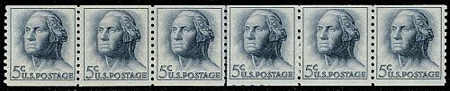 US #1229a George Washington Joint Line Strip of 6; MNH |USA1229ajlp-01XDP