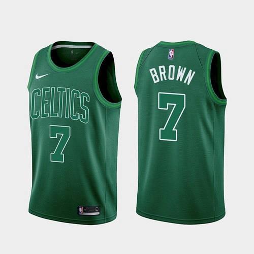 Men's Boston Celtics Jaylen Brown 2021 Earned Green Jersey