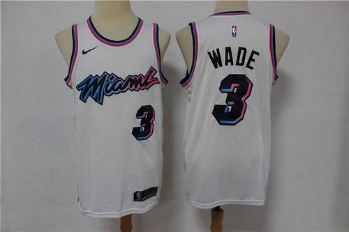 Men's Miami Heats #3 Dwyane Wade 2021 City White Jersey