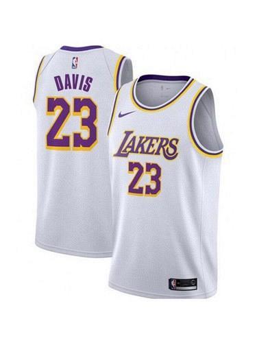 Men's Los Angeles Lakers #23 Anthony Davis White Jersey