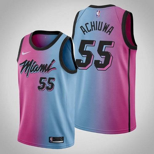 Men's Miami Heat Precious Achiuwa Pink Blue City 2020 Draft Jersey