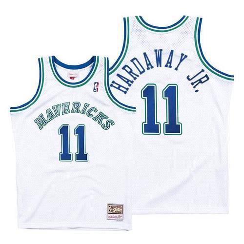 Men's Dallas Mavericks #11 Tim Hardaway Jr White Throwback Jersey