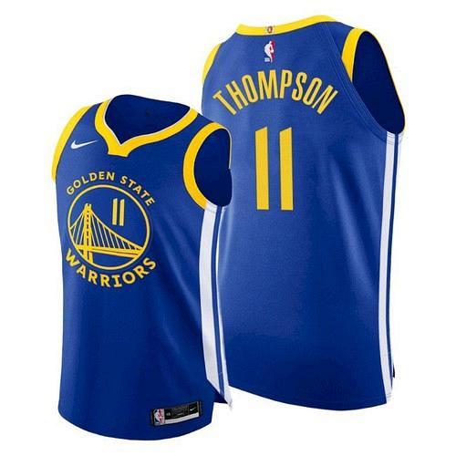 Men's Warriors #11 Klay Thompson 2020 2021 Royal Icon Jersey