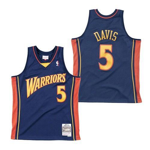 Men's Golden State Warriors Baron Davis Navy 2006 2007 Throwback Jersey