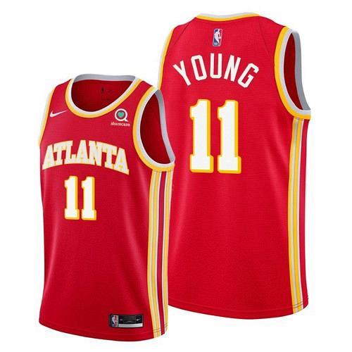 Men's Atlanta Hawks #11 Trae Young 2020 2021 Red Icon Jersey