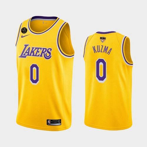 Men's Lakers #0 Kyle Kuzma Gold Icon Kobe Forever 2020 Finals Jersey