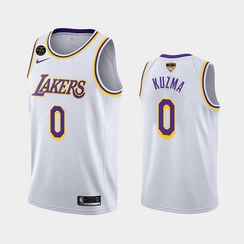 Men's Lakers #0 Kyle Kuzma White Kobe Forever 2020 Finals Jersey