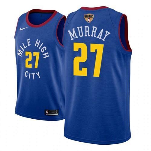Men's Nuggets #27 Jamal Murray Blue Mile High City 2020 Finals Jersey