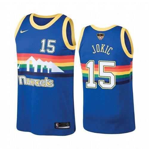 Men's Denver Nuggets #15 Nikola Jokic Blue Classic 2020 Finals Jersey