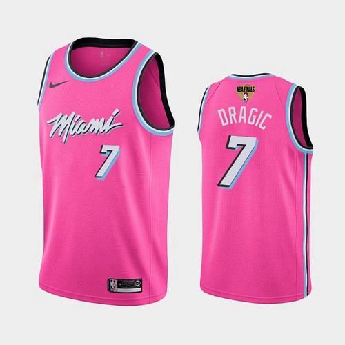 Men's Miami Heat #7 Goran Dragic Pink Earned 2020 Finals Jersey