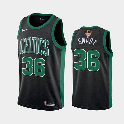 Men's Boston Celtics #36 Marcus Smart Black 2020 Finals Jersey